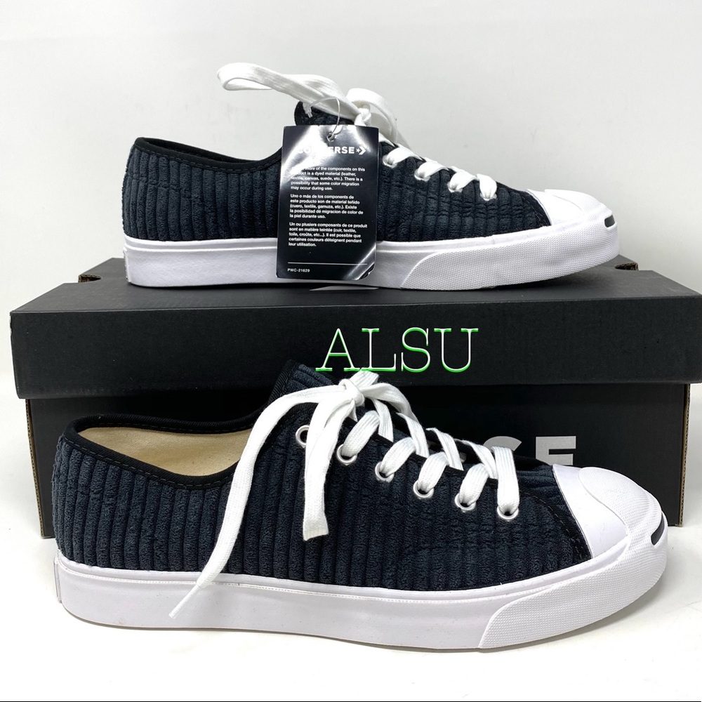Converse Jack Purcell Low Velvet Black Casual Shoes Men's Sneakers Size 165139C - Picture 3 of 11